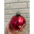 Vintage Shiny Brite Stenciled Night Before Christmas Glass Ornament 3.5" Pink