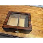 Humidor Box - Holds 25-50 Cigars - Tempered Glass Display Spanish Cedar Wood