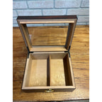 Humidor Box - Holds 25-50 Cigars - Tempered Glass Display Spanish Cedar Wood