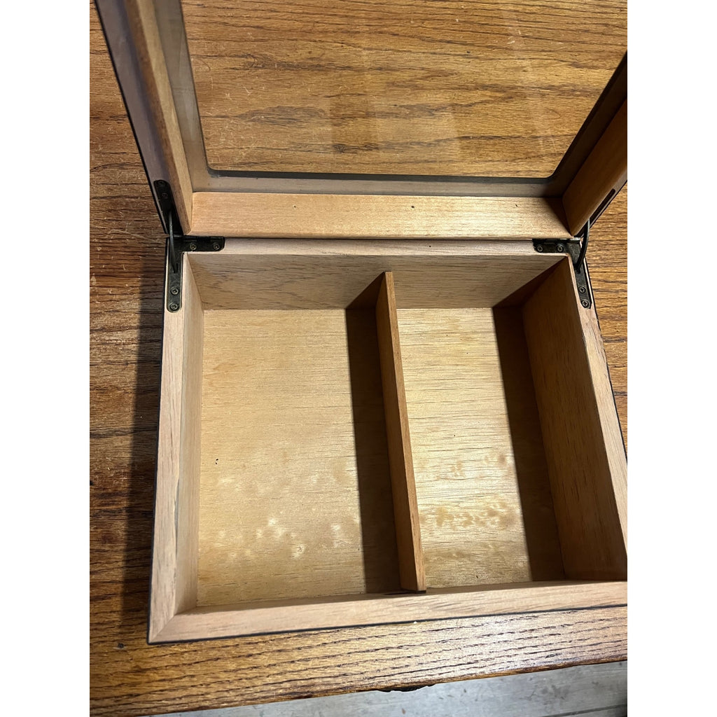 Humidor Box - Holds 25-50 Cigars - Tempered Glass Display Spanish Cedar Wood
