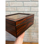 Humidor Box - Holds 25-50 Cigars - Tempered Glass Display Spanish Cedar Wood