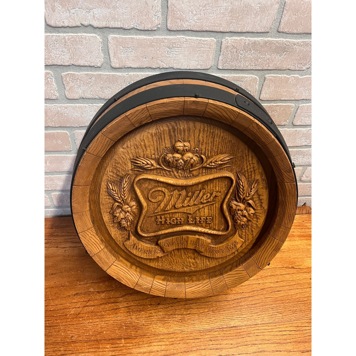 Vintage 3D Miller High Life Plastic Barrel Keg Sign Backbar Decor Beer Advertising Milwaukee, WI