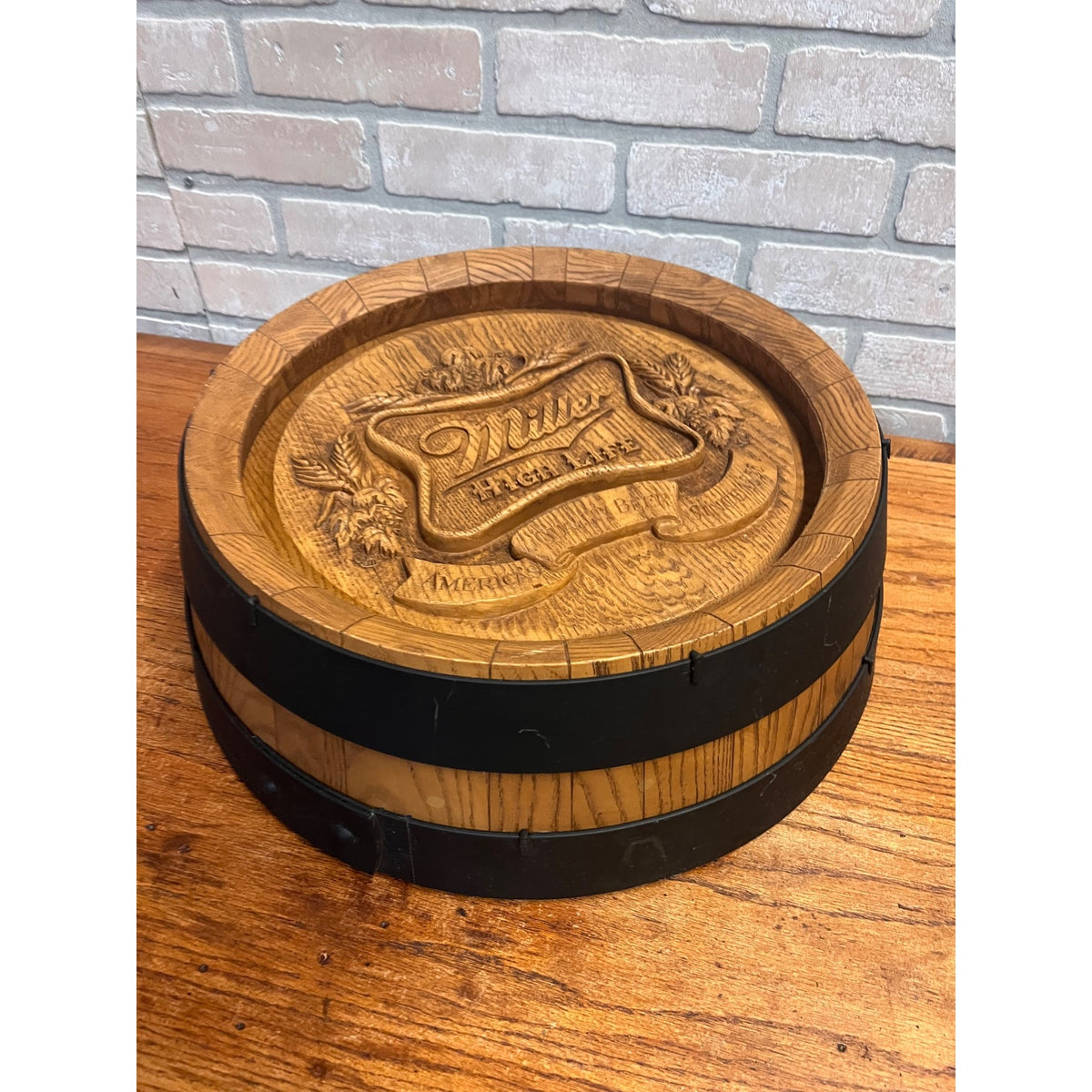 Vintage 3D Miller High Life Plastic Barrel Keg Sign Backbar Decor Beer Advertising Milwaukee, WI
