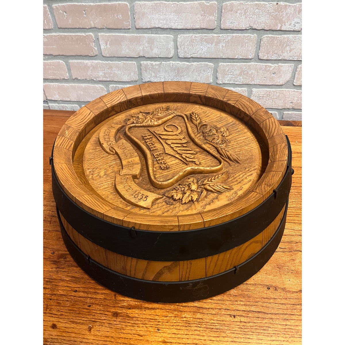 Vintage 3D Miller High Life Plastic Barrel Keg Sign Backbar Decor Beer Advertising Milwaukee, WI