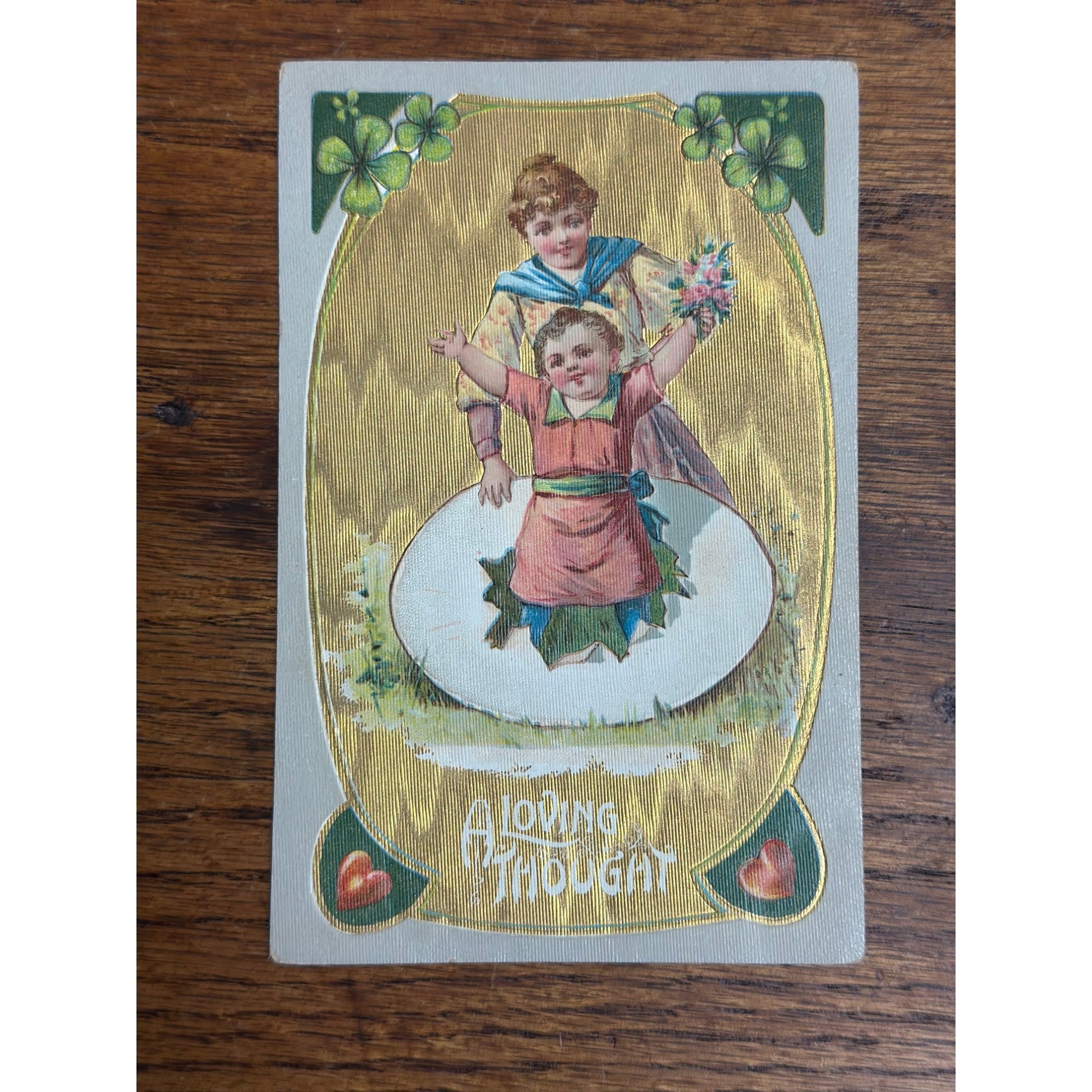 Valentine's Day Postcard Young Girl Loving Thought Valentine German 8101