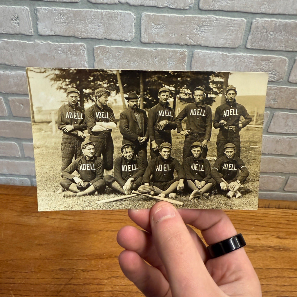 Adell WI Wisconsin RPPC Postcard Baseball 1909 Sheboygan Sports Team