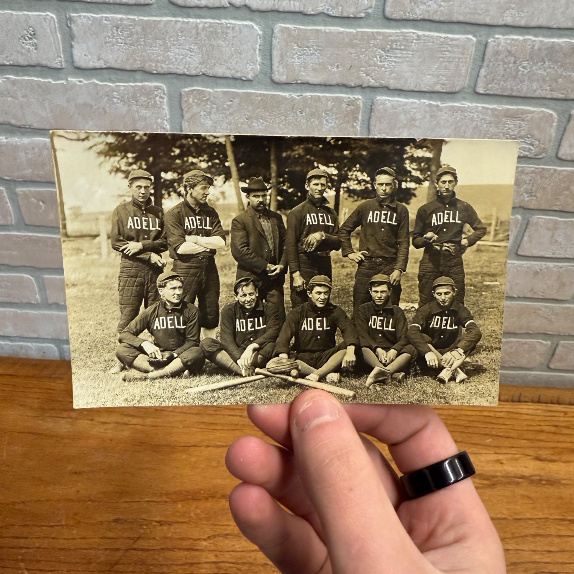 Adell WI Wisconsin RPPC Postcard Baseball 1909 Sheboygan Sports Team
