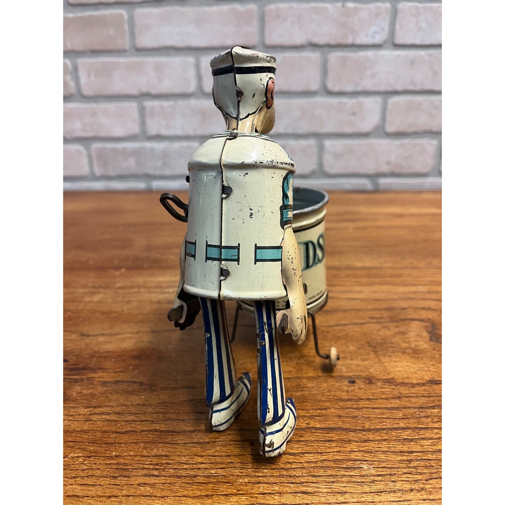 Vintage 1930s Marx Toys Tin Windup Tidy Tim Street Cleaner Toy