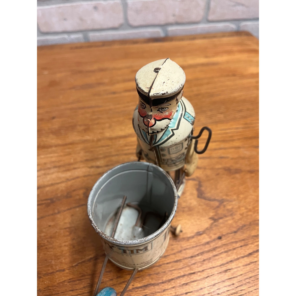 Vintage 1930s Marx Toys Tin Windup Tidy Tim Street Cleaner Toy