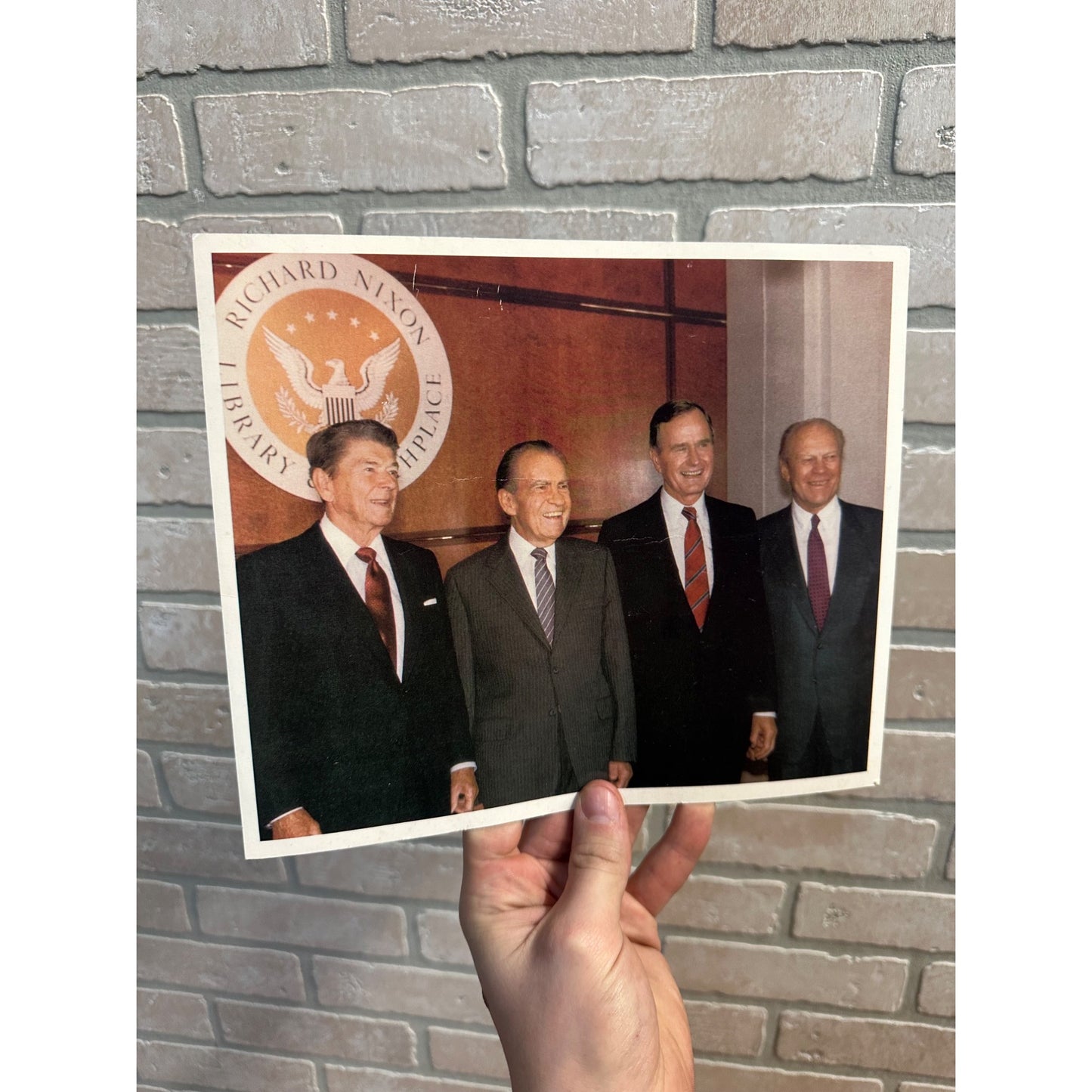 Vintage Richard Nixon Library Collector Series Photo w/ Reagan Ford HW Bush