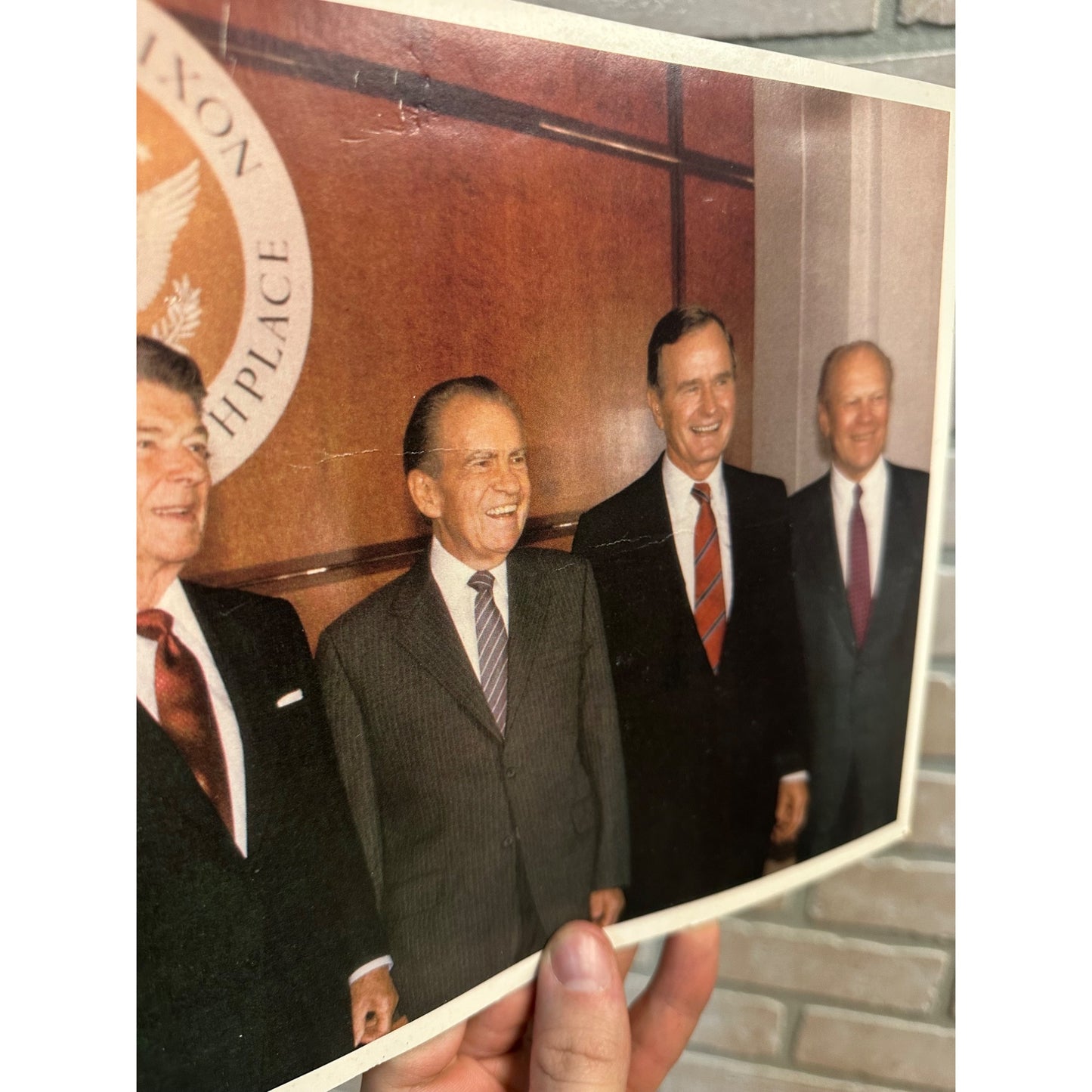 Vintage Richard Nixon Library Collector Series Photo w/ Reagan Ford HW Bush