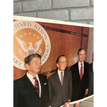 Vintage Richard Nixon Library Collector Series Photo w/ Reagan Ford HW Bush