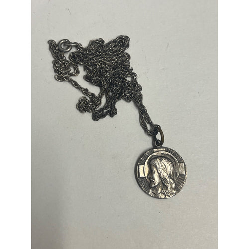Sterling Silver Christian Medal Pendant Jesus Profile 'I am an Episcopalian’