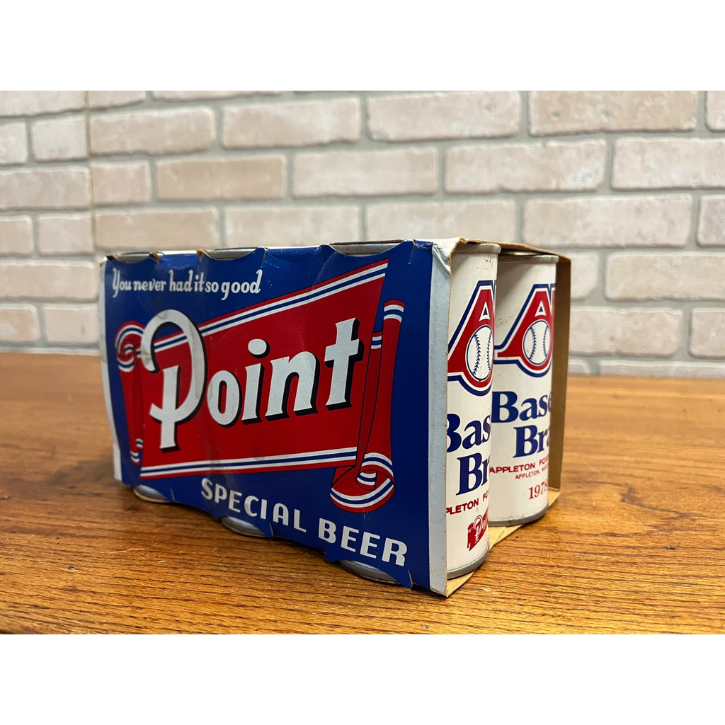Vintage Point Beer 6-Pack Case Carrier w/ AF Basebrau Flat Cans Stevens Point WI