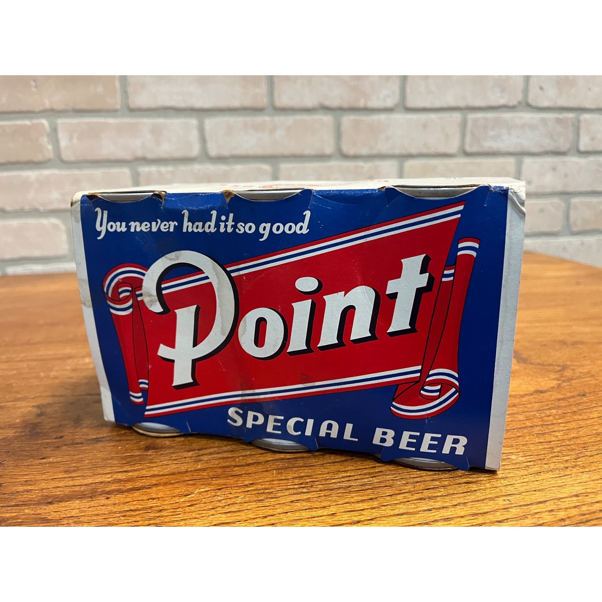 Vintage Point Beer 6-Pack Case Carrier w/ AF Basebrau Flat Cans Stevens Point WI