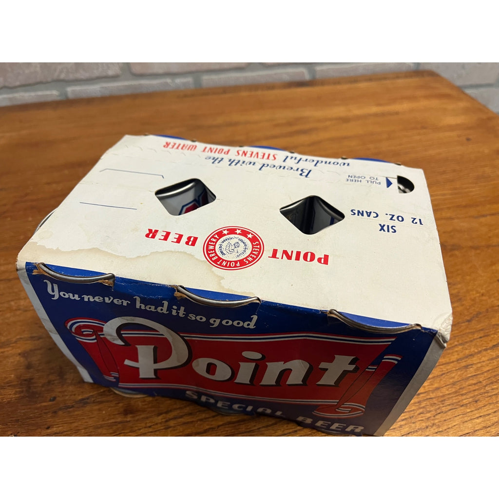 Vintage Point Beer 6-Pack Case Carrier w/ AF Basebrau Flat Cans Stevens Point WI