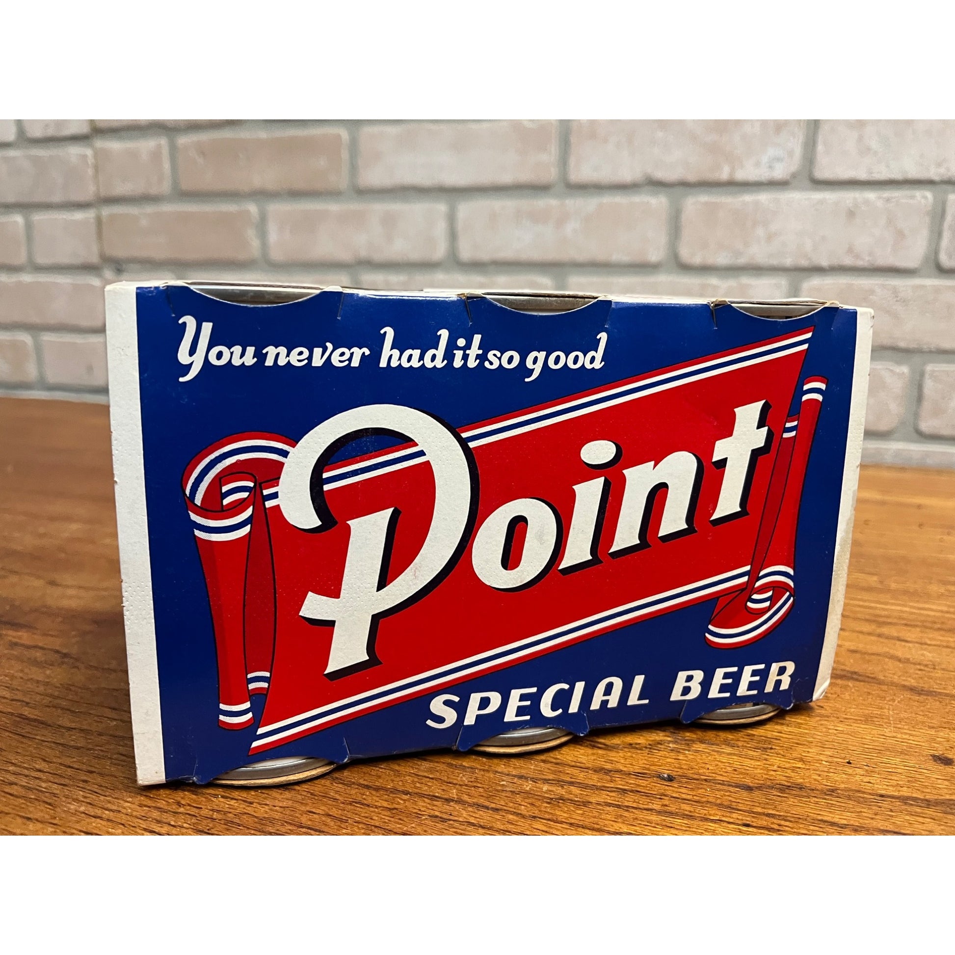 Vintage Point Beer 6-Pack Case Carrier w/ AF Basebrau Flat Cans Stevens Point WI