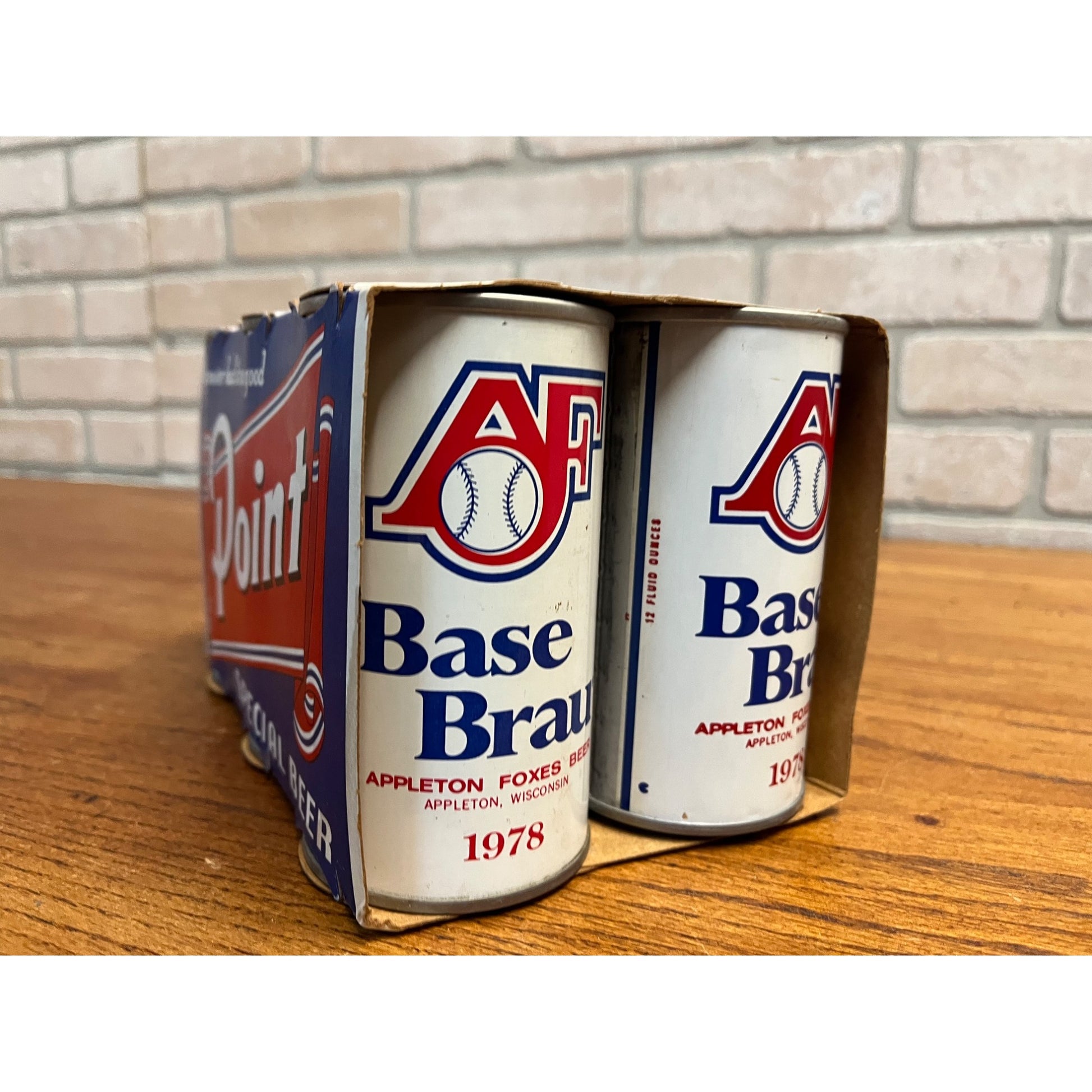 Vintage Point Beer 6-Pack Case Carrier w/ AF Basebrau Flat Cans Stevens Point WI