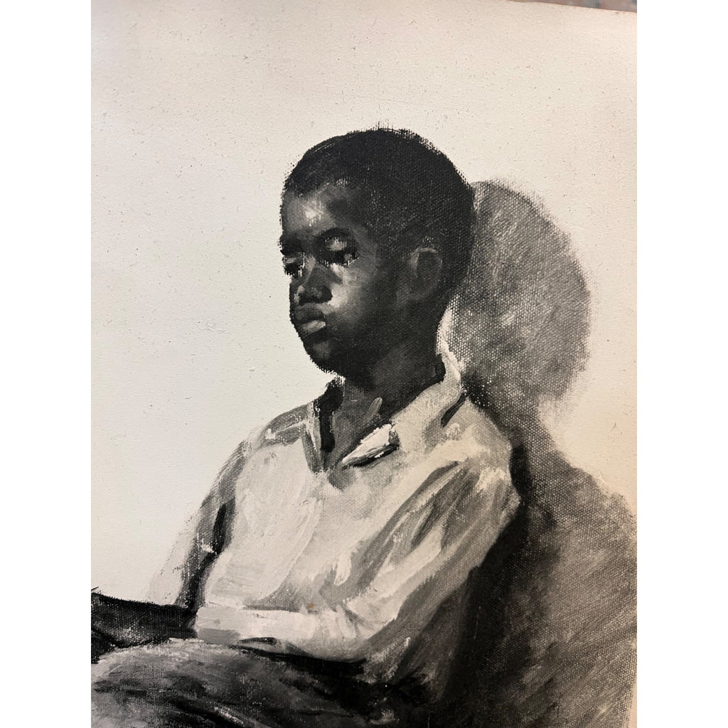 Original African American Boy Art Print Paul L. Olson (1889-1981) Chicago Signed