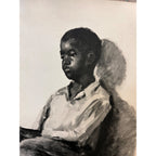 Original African American Boy Art Print Paul L. Olson (1889-1981) Chicago Signed