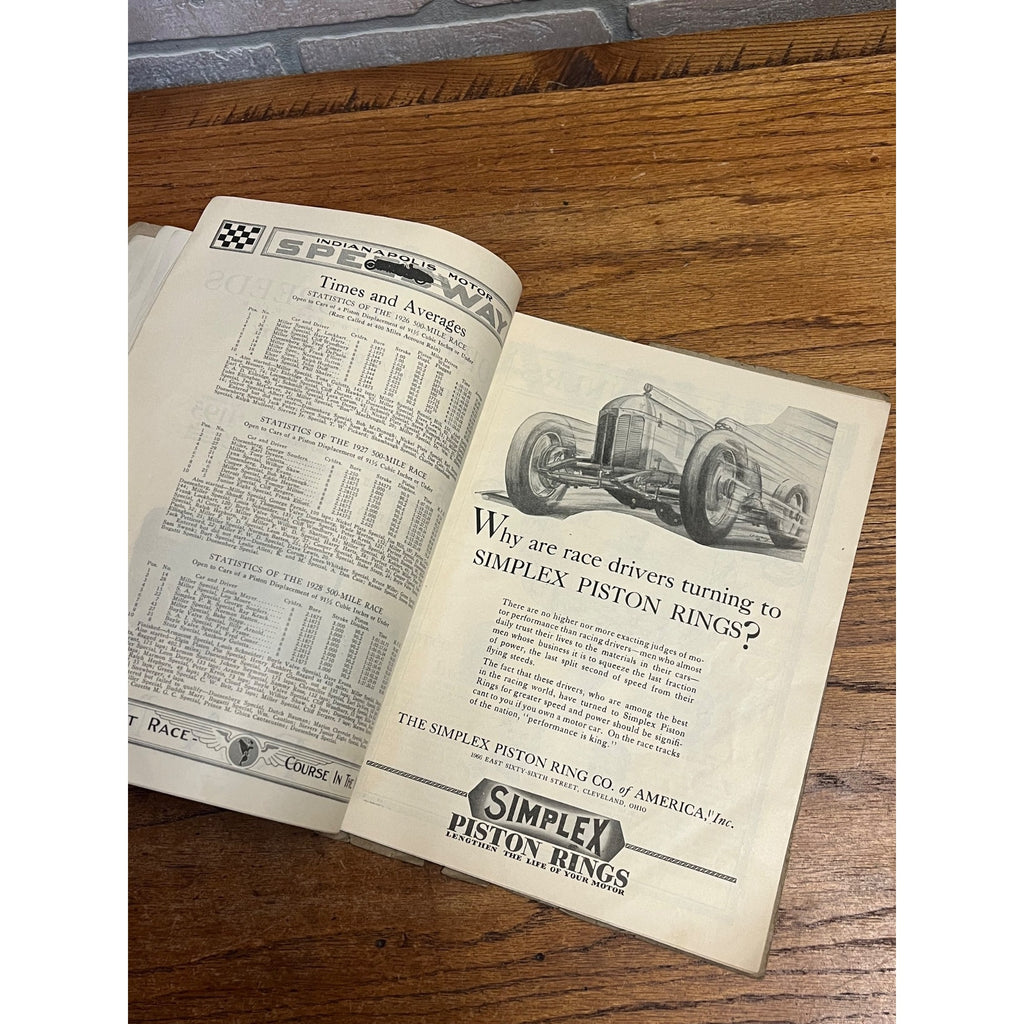 Original Vintage 1929 Indianapolis 500 Official Race Program Indy Auto Racing