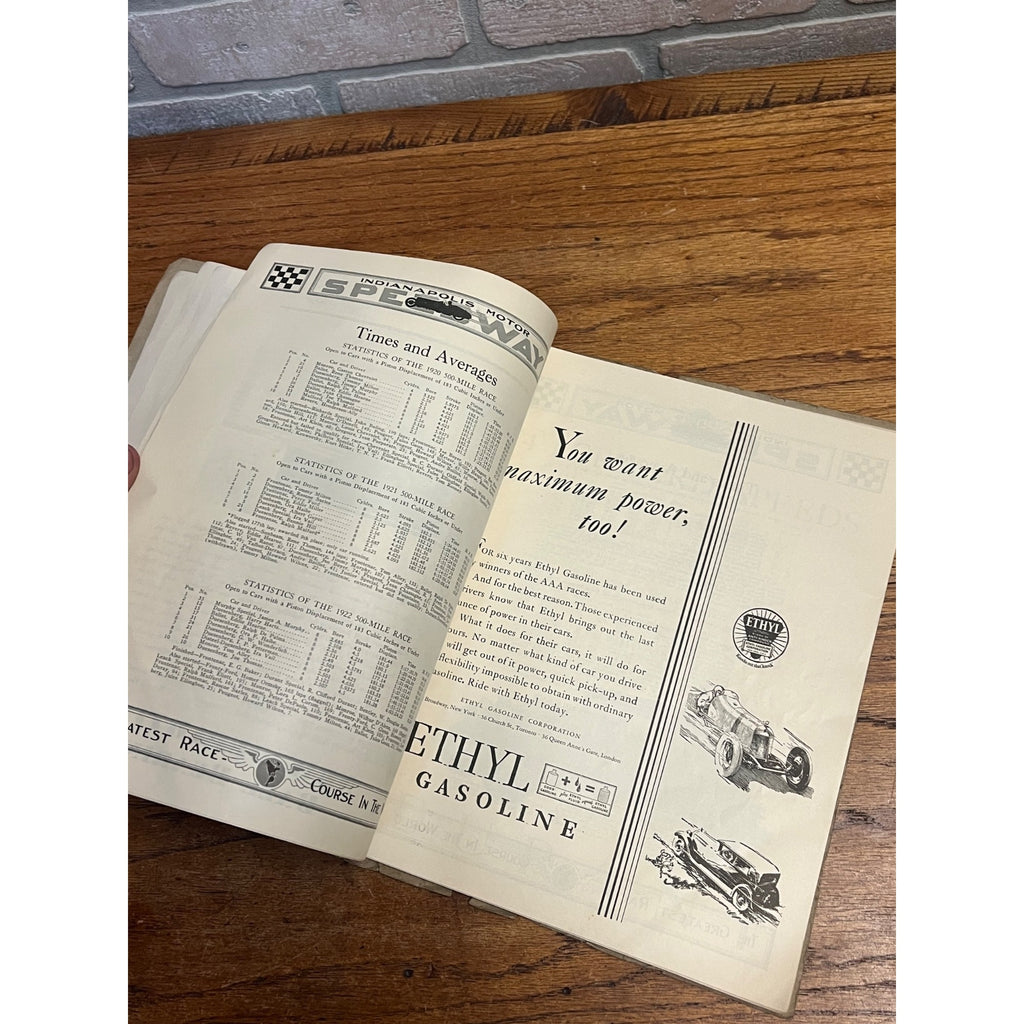 Original Vintage 1929 Indianapolis 500 Official Race Program Indy Auto Racing