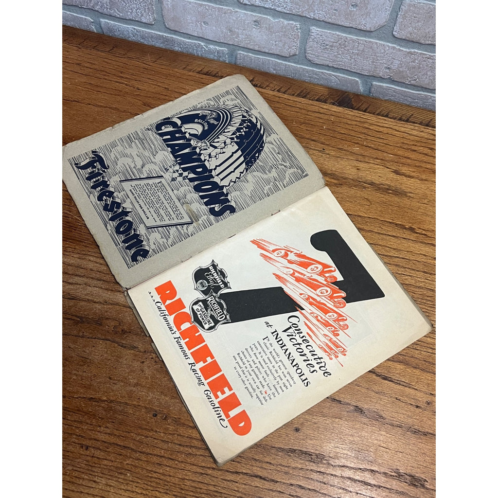 Original Vintage 1929 Indianapolis 500 Official Race Program Indy Auto Racing