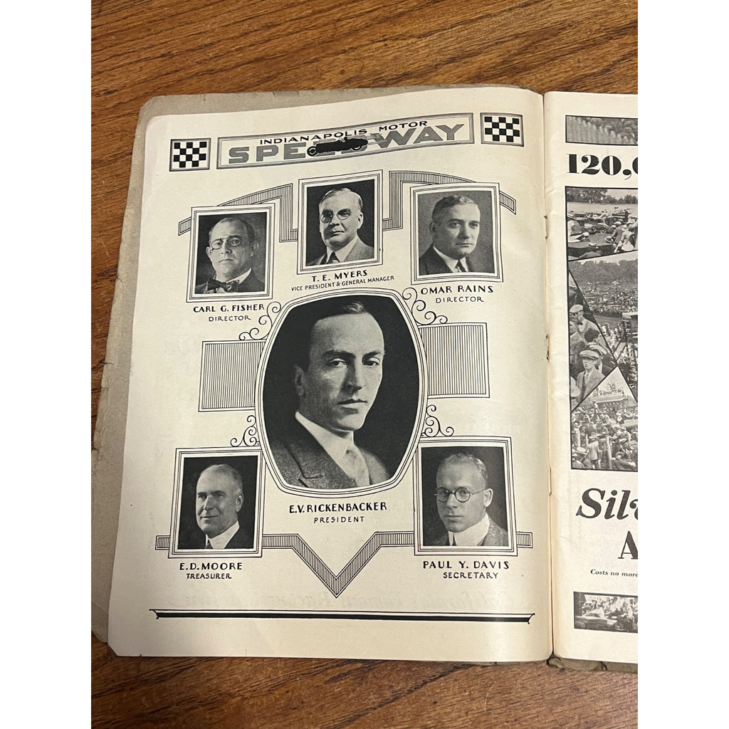 Original Vintage 1929 Indianapolis 500 Official Race Program Indy Auto Racing