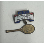 Vintage 1939 Scholastic Tennis Championship Award Pin Enameled Prize