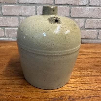 Antique Stoneware Water Jug Crock 1 Gallon No Bail Handle Cream