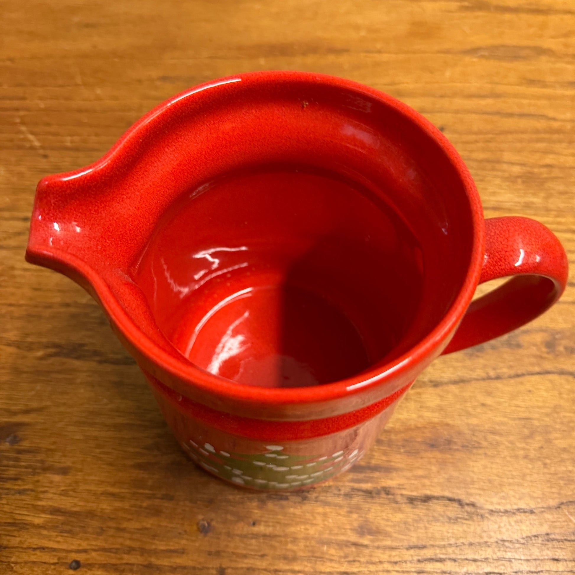 Waechtersbach Christmas Tree 28 ounce Water Pitcher Germany Red Retired Pattern