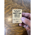 Vintage Empty Matchbook Advertising Frosty's Bar Kennan, Wis