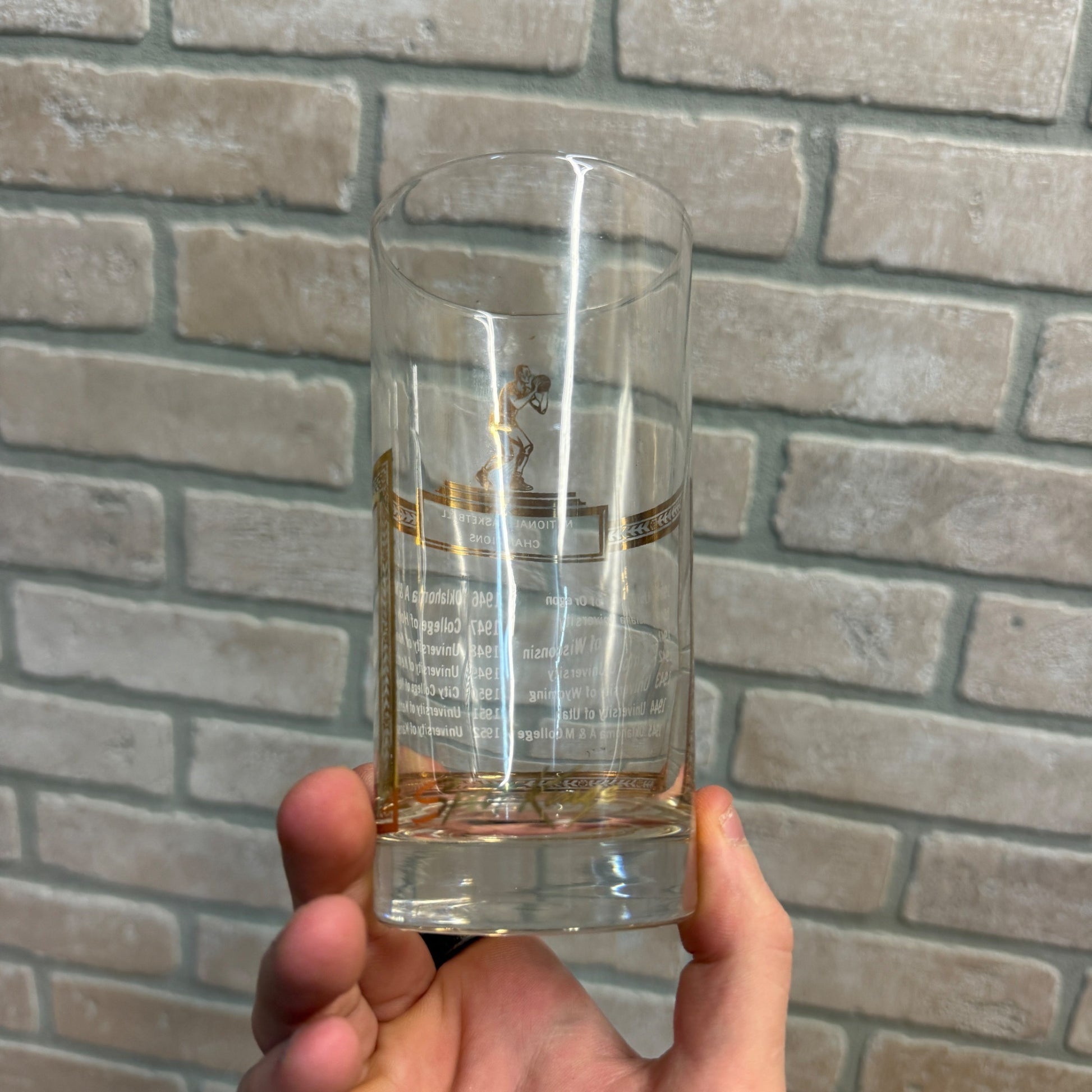 Rare Vintage 1939-1952 National Collegiate Basketball Champions Glass NCAA