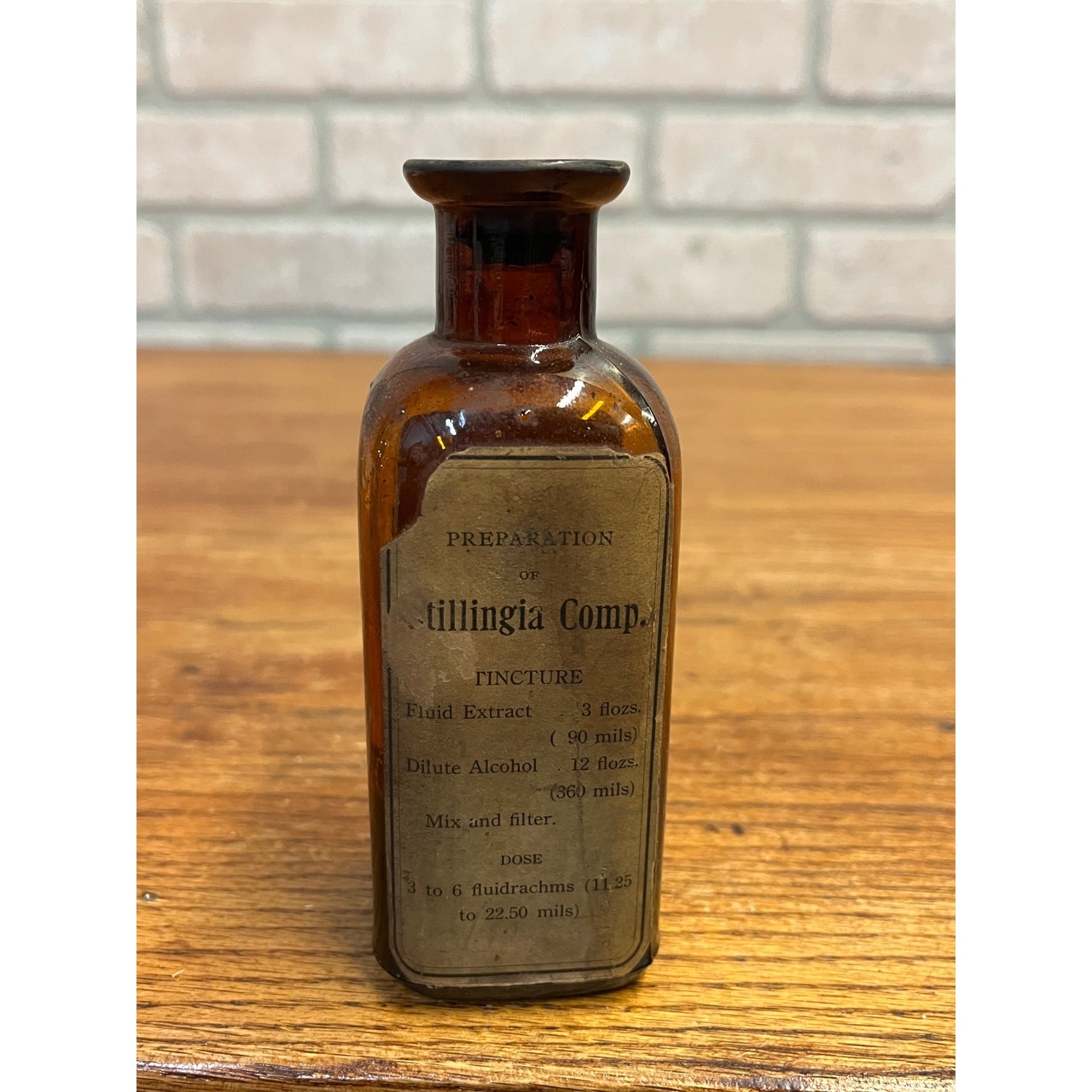 Antique Stillingia Compound Tincture Bottle Original Label Wyeth Drug Store