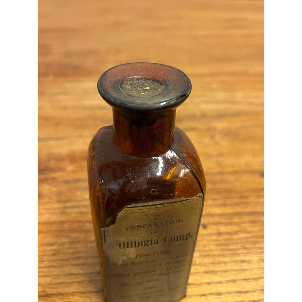 Antique Stillingia Compound Tincture Bottle Original Label Wyeth Drug Store