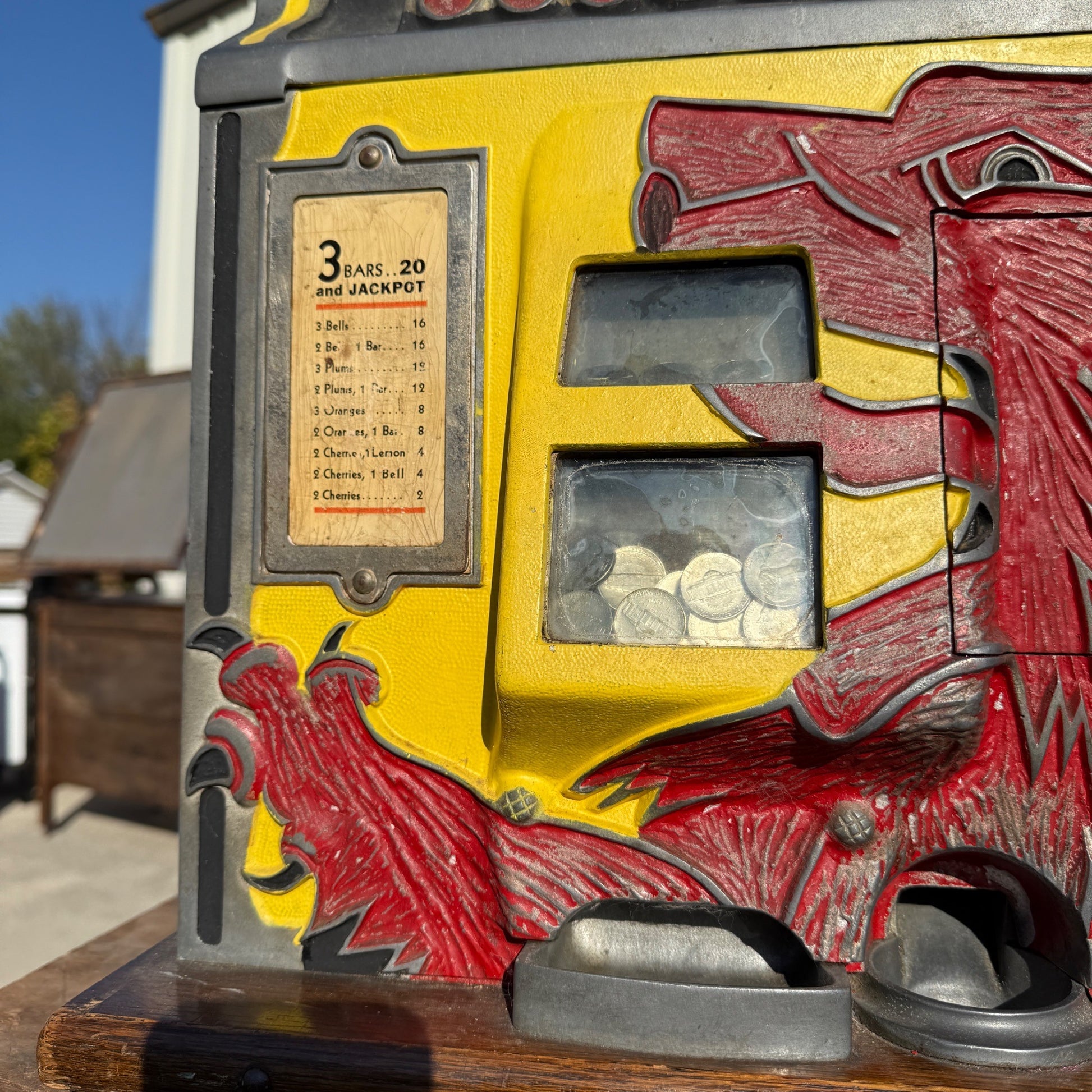 1930s 5¢ Mills Novelty Lion Head Slot Machine