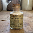 Antique Burroughs Wellcome Tabloid Mixed Glands No 2 Female Medicine Bottle FULL