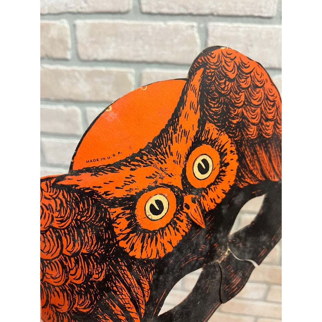 SCARCE Antique Halloween Besitle Domino Party Mask 1926-1931 Hat OWL Vintage