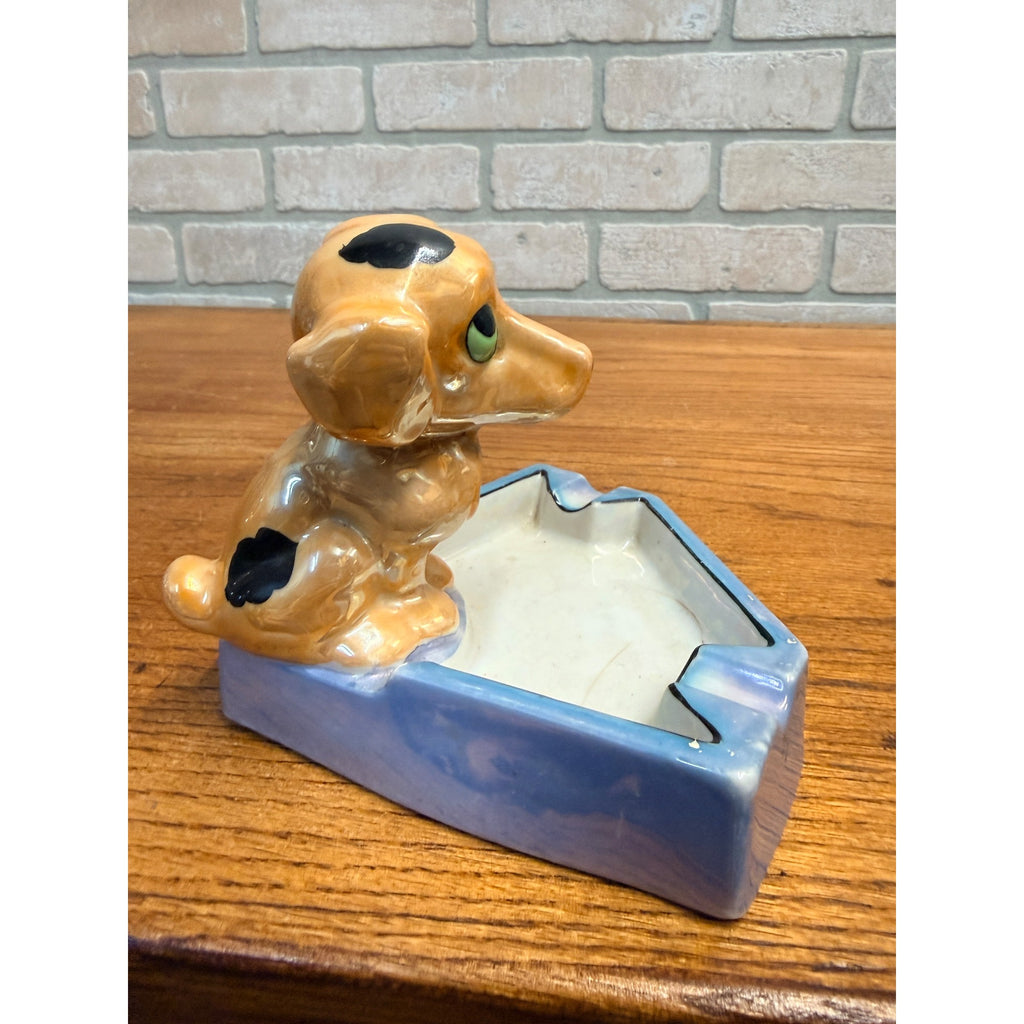 1950's Japan Ceramic DOG ASHTRAY "Lover Comes Back To Me" Lusterware KITSCHY