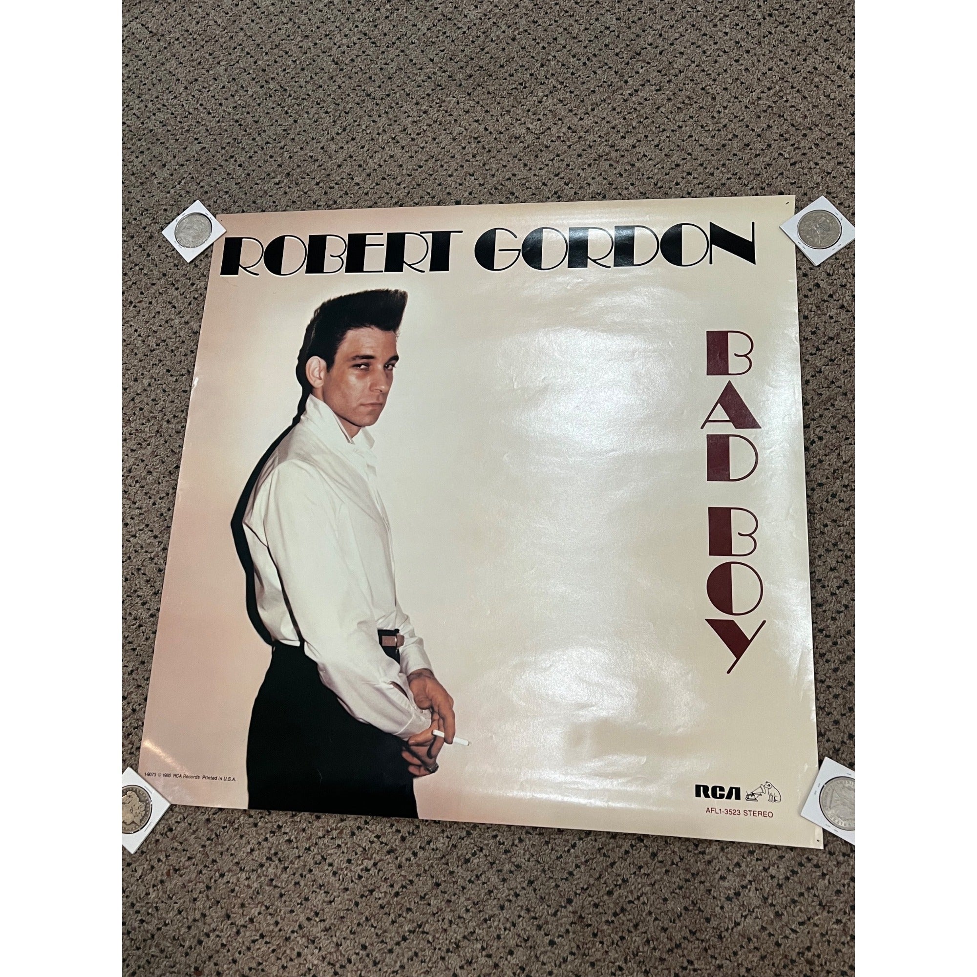 Vintage 1980 Robert Gordon Bad Boy Original Tour Record Store Promo Poster
