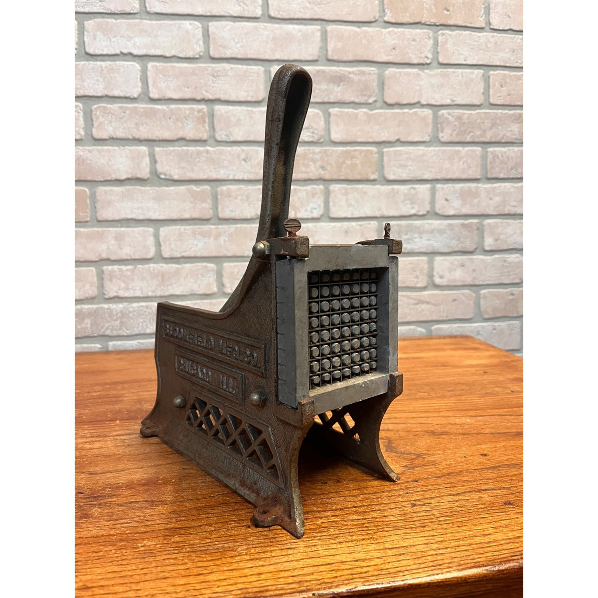 Vintage 1920s Bloomfield French Fry Cutter Cast Iron Heavy Industrial Chicago IL