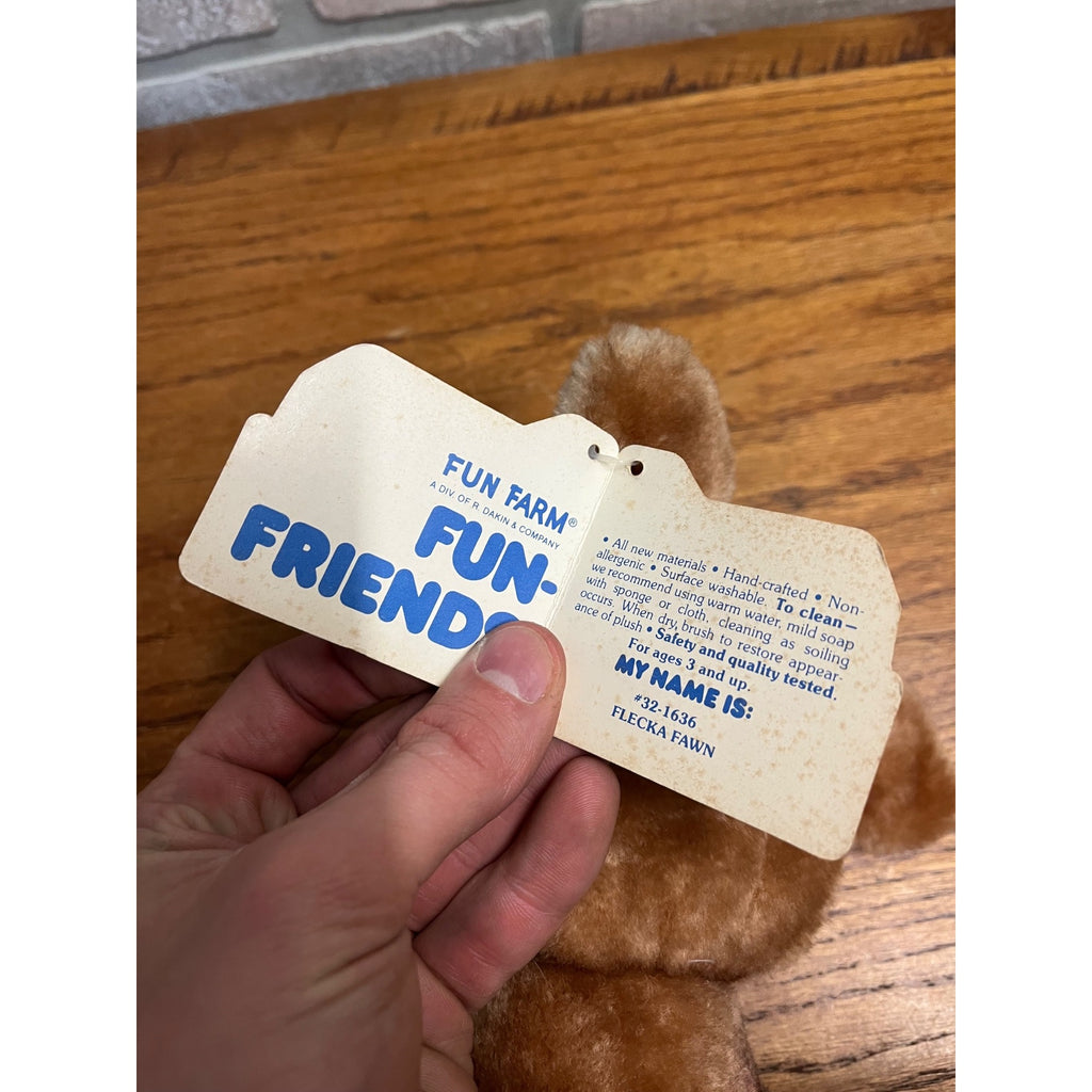 Vintage 1981 Dakin Fun Farm Reindeer Deer Flecka Fawn Doe Plush 10"