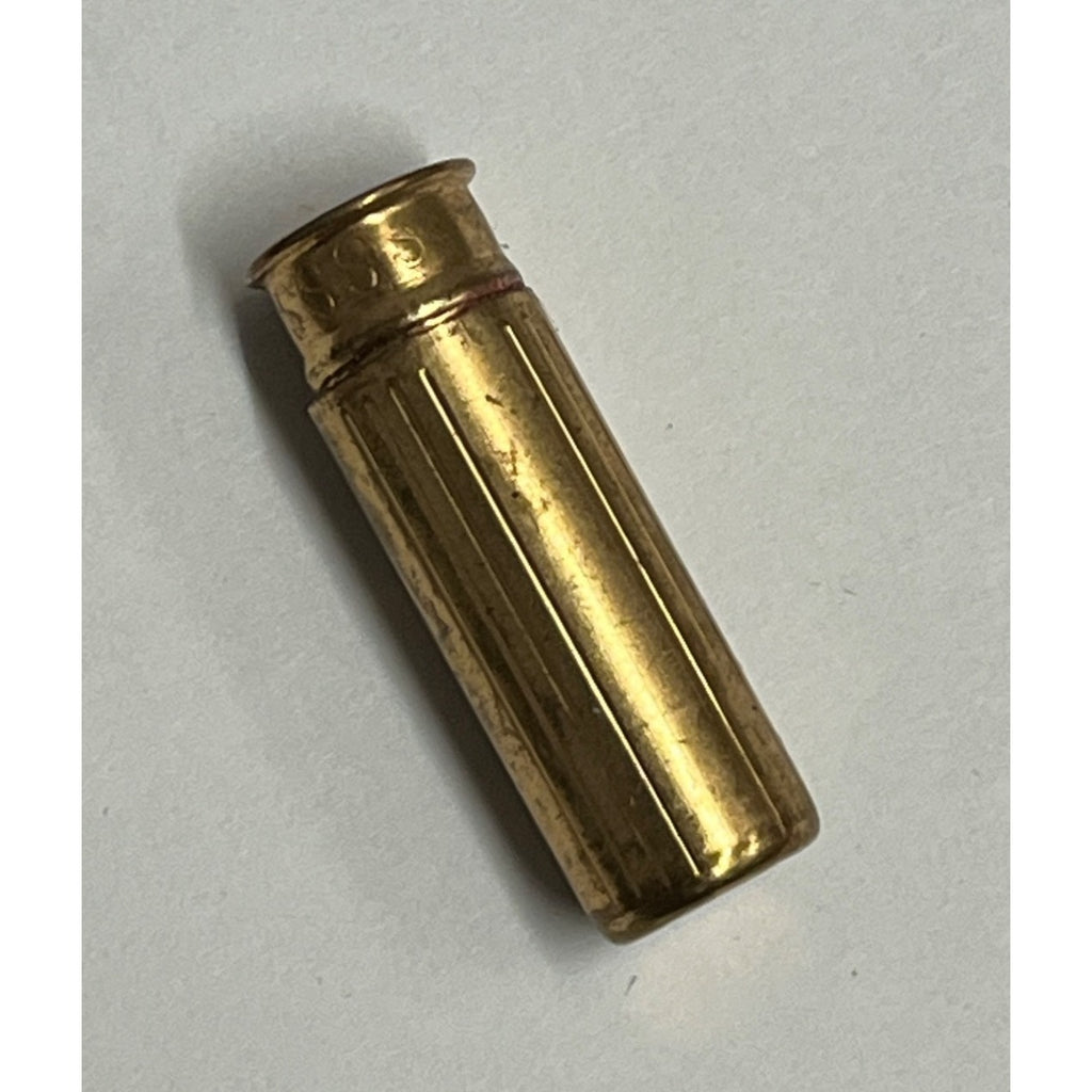 Vintage 1940s Avon Products Blue Jewel Brass Lipstick Miniature Tube 1" Travel