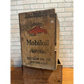 vtg Mobil Oil Gargoyle Vacuum Oil Co Mobiloil "ARCTIC" Wood Crate Box NICE