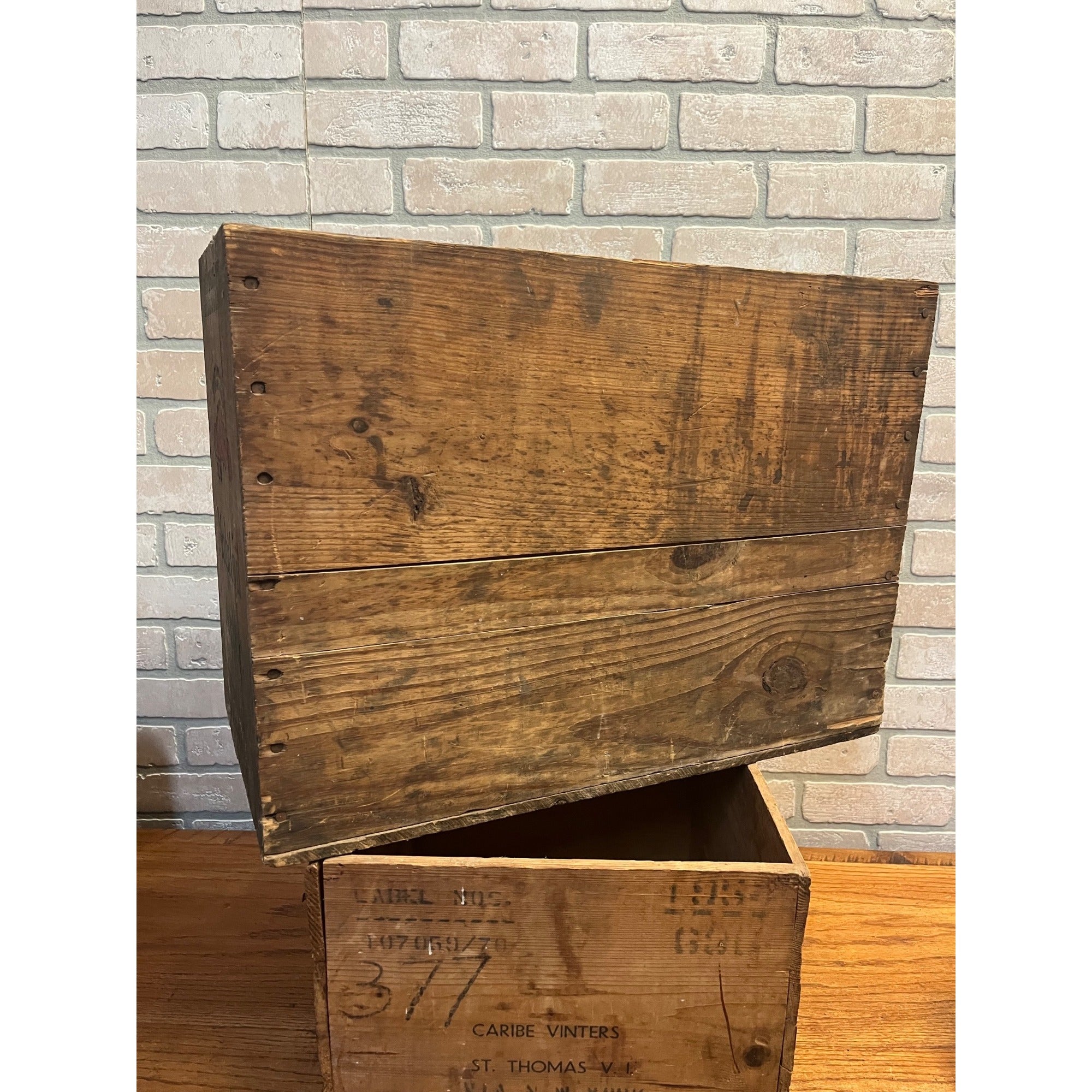 vtg Mobil Oil Gargoyle Vacuum Oil Co Mobiloil "ARCTIC" Wood Crate Box NICE