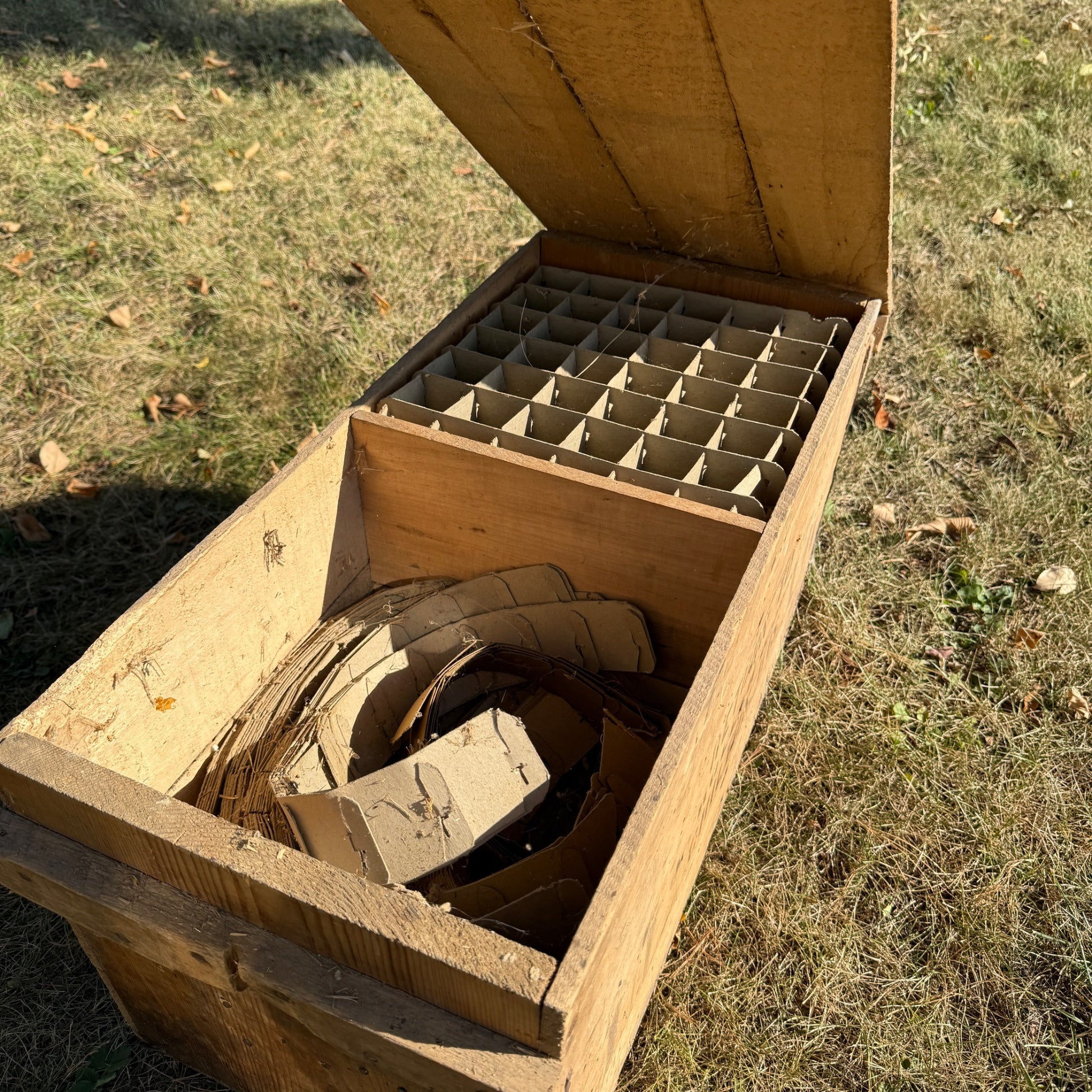 Antique Double Egg Crate Koller & Sons Grocery Chilton Wis Wooden Box
