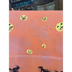 RARE Vintage Halloween Dennison c1926 Crepe Paper Table Cover Flying Witches JOL Spider Webs