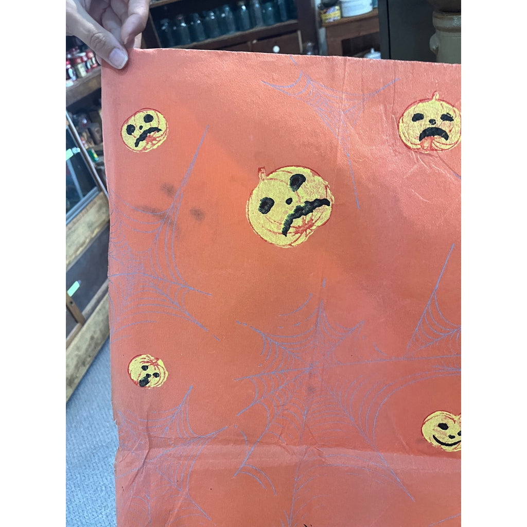 RARE Vintage Halloween Dennison c1926 Crepe Paper Table Cover Flying Witches JOL Spider Webs