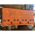 RARE Vintage Halloween Dennison c1926 Crepe Paper Table Cover Flying Witches JOL Spider Webs