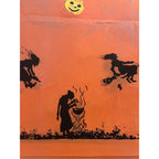 RARE Vintage Halloween Dennison c1926 Crepe Paper Table Cover Flying Witches JOL Spider Webs